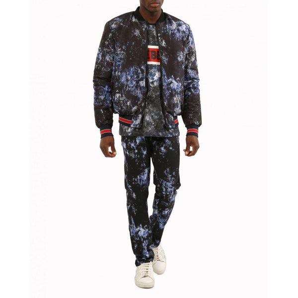 ICEBERG Reversible Short Down Bomber Jacket, Black/ Multi-OZNICO