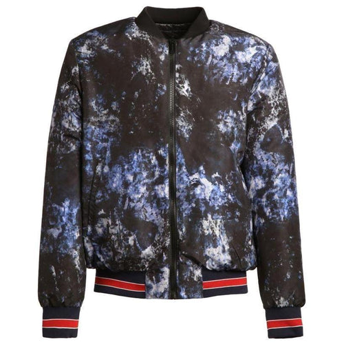 ICEBERG Reversible Short Down Bomber Jacket, Black/ Multi-OZNICO