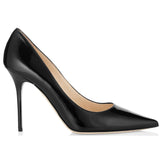 JIMMY CHOO Abel Patent Leather Pointy Toe Pumps, Black-OZNICO