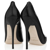 JIMMY CHOO Anouk Patent Leather Pointy Toe Pumps, Black-OZNICO