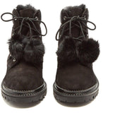 JIMMY CHOO Elba Suede and Rabbit-Fur Ankle Boots, Black-OZNICO