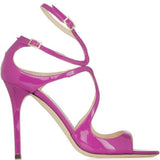 JIMMY CHOO Lang Patent Leather Sandal, Jazzberry-OZNICO