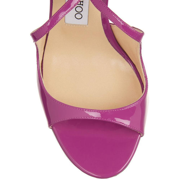 JIMMY CHOO Lang Patent Leather Sandal, Jazzberry-OZNICO