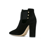 JIMMY CHOO Mercy 95 Suede Ankle Boot, Black-OZNICO