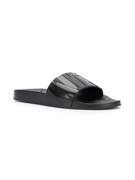 JIMMY CHOO Rey Slides, Black-OZNICO