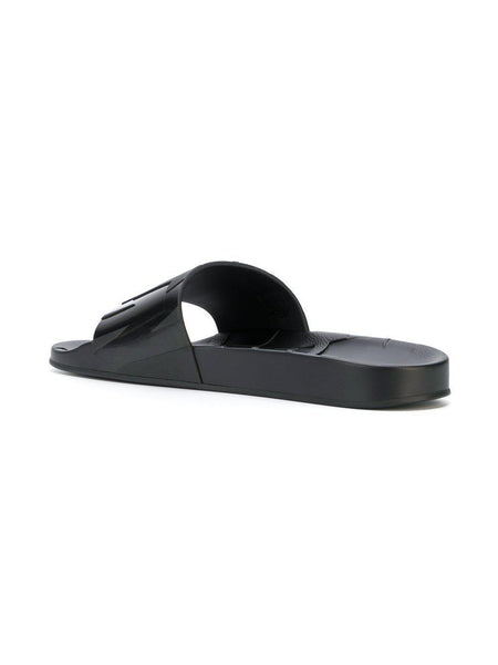 JIMMY CHOO Rey Slides, Black-OZNICO