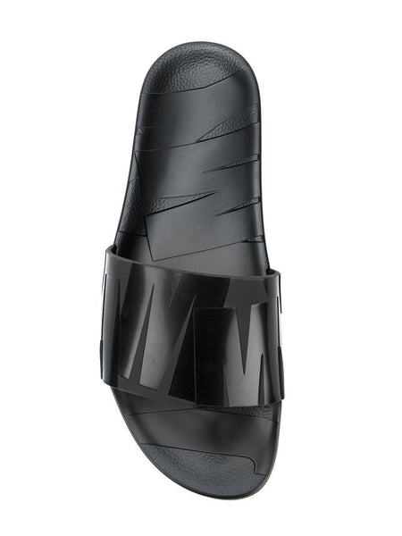 JIMMY CHOO Rey Slides, Black-OZNICO