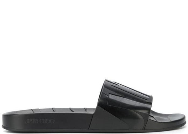 JIMMY CHOO Rey Slides, Black-OZNICO