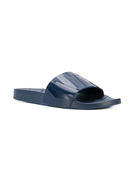 JIMMY CHOO Rey Slides, Navy-OZNICO