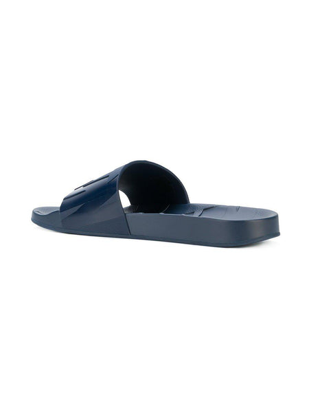 JIMMY CHOO Rey Slides, Navy-OZNICO