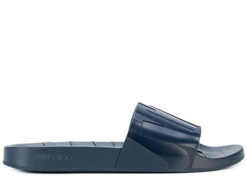 JIMMY CHOO Rey Slides, Navy-OZNICO