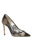 JIMMY CHOO Romy 100 Lace Pump, Black-OZNICO