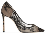 JIMMY CHOO Romy 100 Lace Pump, Black-OZNICO