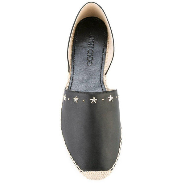 JIMMY CHOO Women's Dreya Star Stud Espadrilles, Black-OZNICO