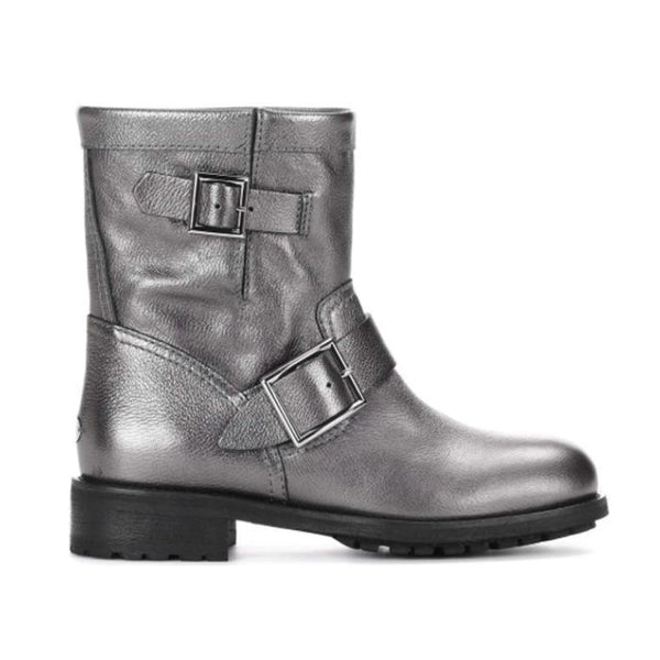 JIMMY CHOO Women's Youth Ankle Boot, Anthracite-OZNICO