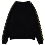 KAPPA 222 Banda Alvin Slim Crewneck, Black/ Gold-OZNICO