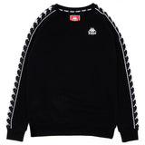 KAPPA 222 Banda Arbir Slim Crewneck, Black/ White-OZNICO