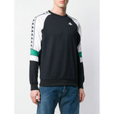 KAPPA 222 Banda Arlton Sweatshirt, Black/ White/ Green-OZNICO