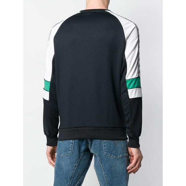 KAPPA 222 Banda Arlton Sweatshirt, Black/ White/ Green-OZNICO