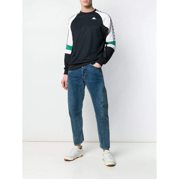 KAPPA 222 Banda Arlton Sweatshirt, Black/ White/ Green-OZNICO