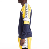 KAPPA 222 Banda Arlton Sweatshirt, Blue Marine/ Yellow/ White-OZNICO