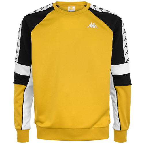 KAPPA 222 Banda Arlton Sweatshirt, Yellow/ Black/ White-OZNICO