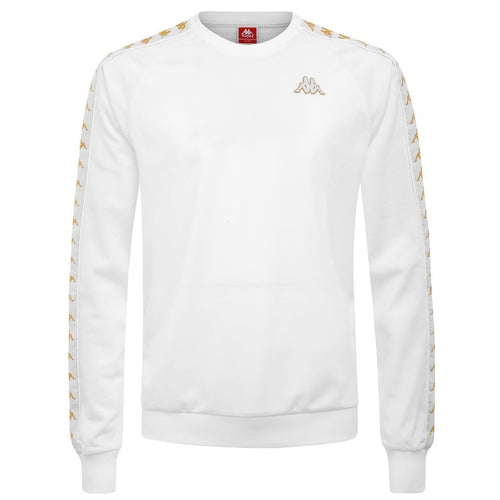 KAPPA Slim Fit Logo Crewneck, White/ Gold-OZNICO