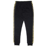 KAPPA Slim Fit Logo Sweatpants, Black/ Gold-OZNICO