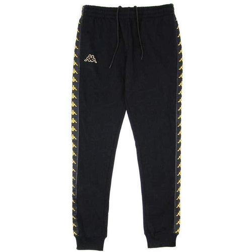 KAPPA Slim Fit Logo Sweatpants, Black/ Gold-OZNICO