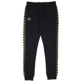 KAPPA Slim Fit Logo Sweatpants, Black/ Gold-OZNICO