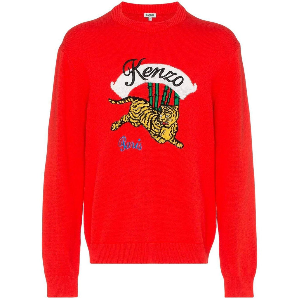 KENZO Bamboo Tiger Sweater, Medium Red - Main Image