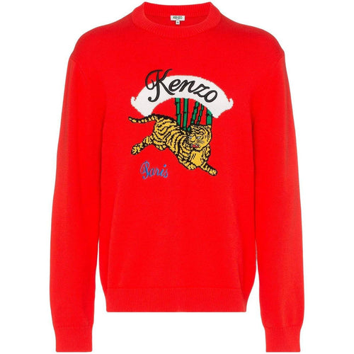 KENZO Bamboo Tiger Sweater, Medium Red-OZNICO