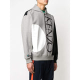 KENZO Color-Block Hoodie, Dove Grey-OZNICO