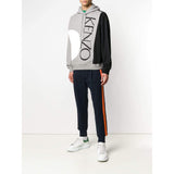 KENZO Color-Block Hoodie, Dove Grey-OZNICO