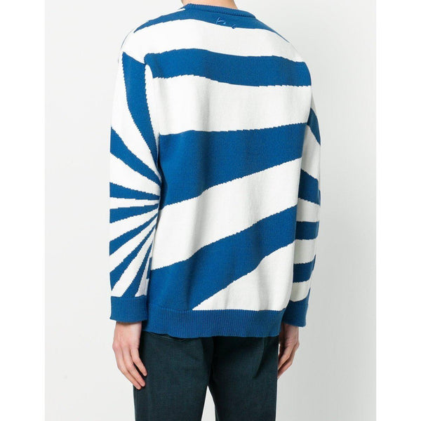 KENZO Cotton Striped Sweater, White/ Blue-OZNICO