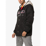 KENZO Faux-Shearling Hooded Jacket, Black-OZNICO