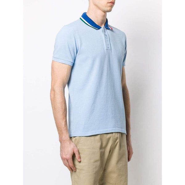 KENZO Fitted Embroidered Polo, Sky Blue-OZNICO