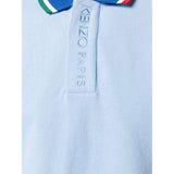 KENZO Fitted Embroidered Polo, Sky Blue-OZNICO