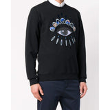 KENZO Indonesian Flower Eye Sweatshirt, Black-OZNICO