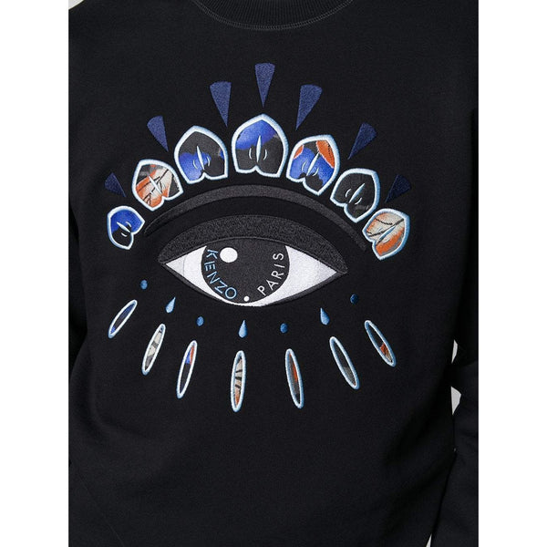 KENZO Indonesian Flower Eye Sweatshirt, Black-OZNICO