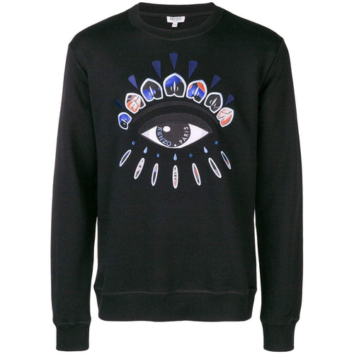 KENZO Indonesian Flower Eye Sweatshirt, Black-OZNICO