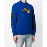 KENZO Jumping Tiger Embroidered Sweatshirt, French Blue-OZNICO