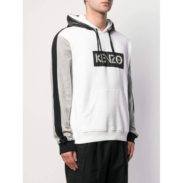 KENZO Logo Color-block Sweatshirt, White-OZNICO