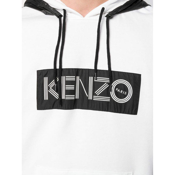 KENZO Logo Color-block Sweatshirt, White-OZNICO