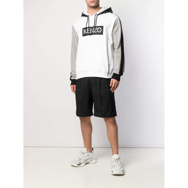 KENZO Logo Color-block Sweatshirt, White-OZNICO