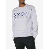 KENZO Logo Crewneck, Pale Grey-OZNICO