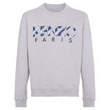 KENZO Logo Crewneck, Pale Grey-OZNICO