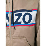 KENZO Logo Printed Bomber Jacket, Pale Camel-OZNICO