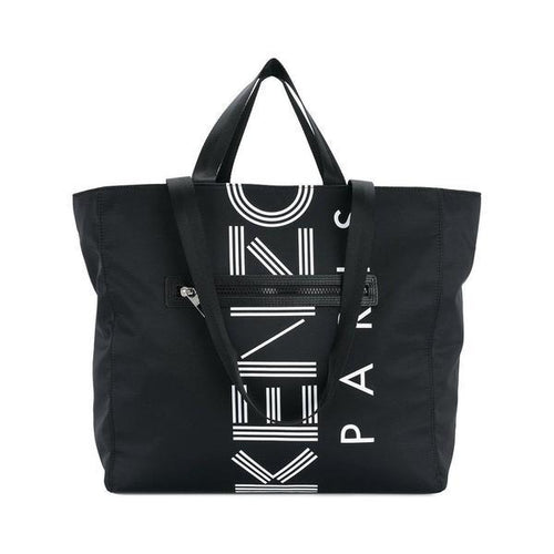 KENZO Logo Tote Bag, Black-OZNICO