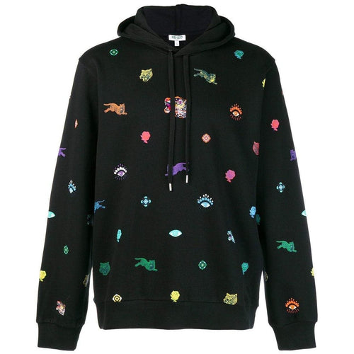 KENZO Multi Logo Icon Sweatshirt, Black-OZNICO